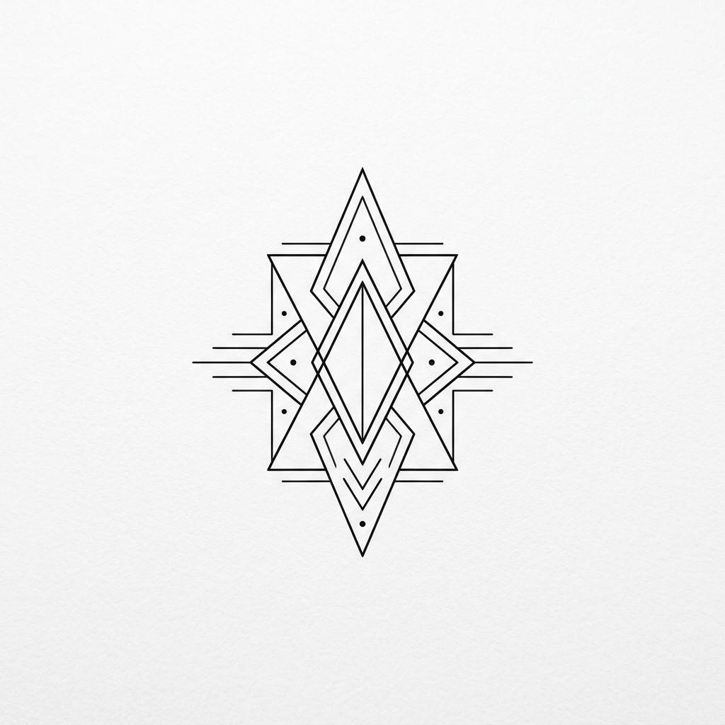 idée tatouage minimaliste minimaliste géométrique épuré, design sur fond blanc