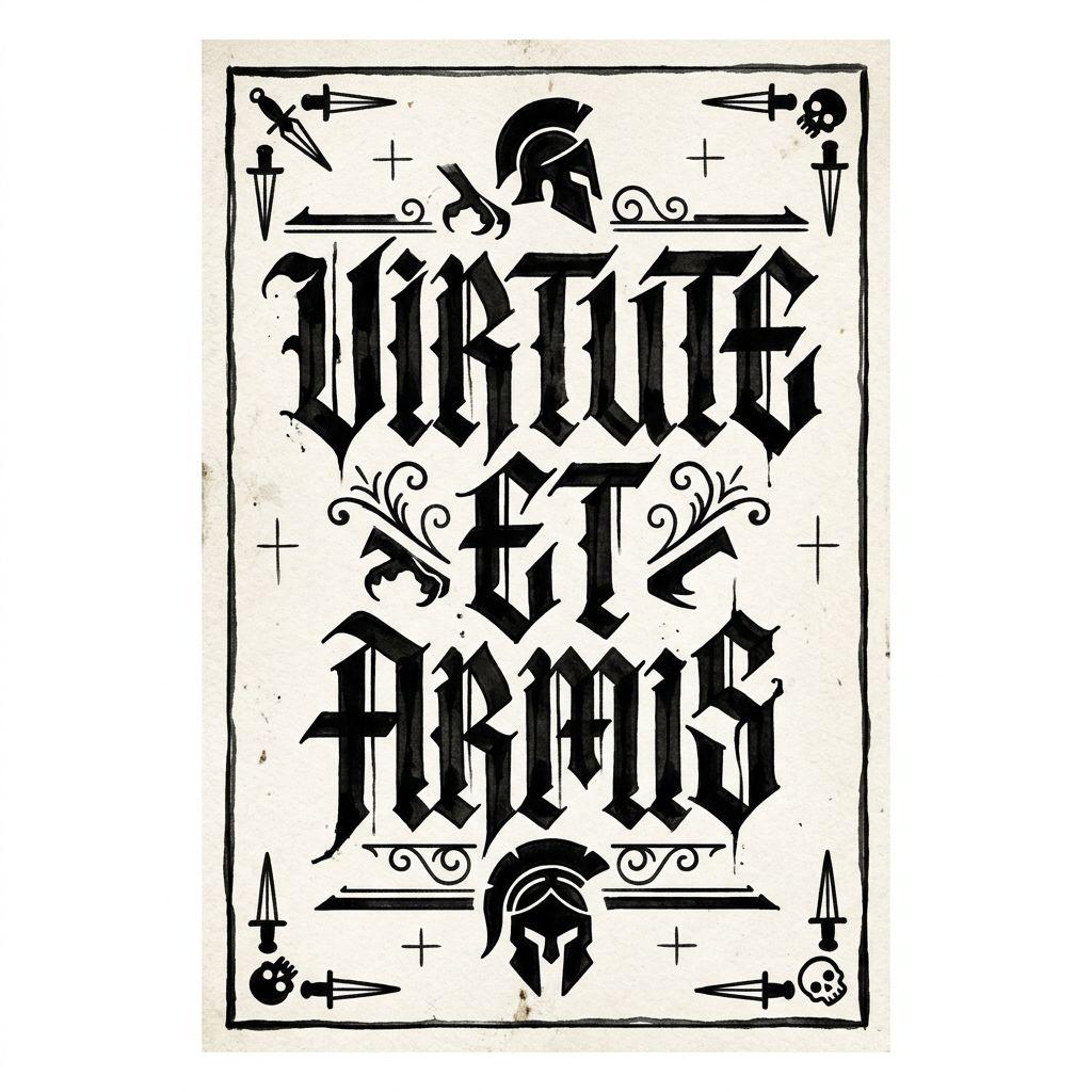 idée tatouage mollet homme lettrage gothique, design sur fond blanc