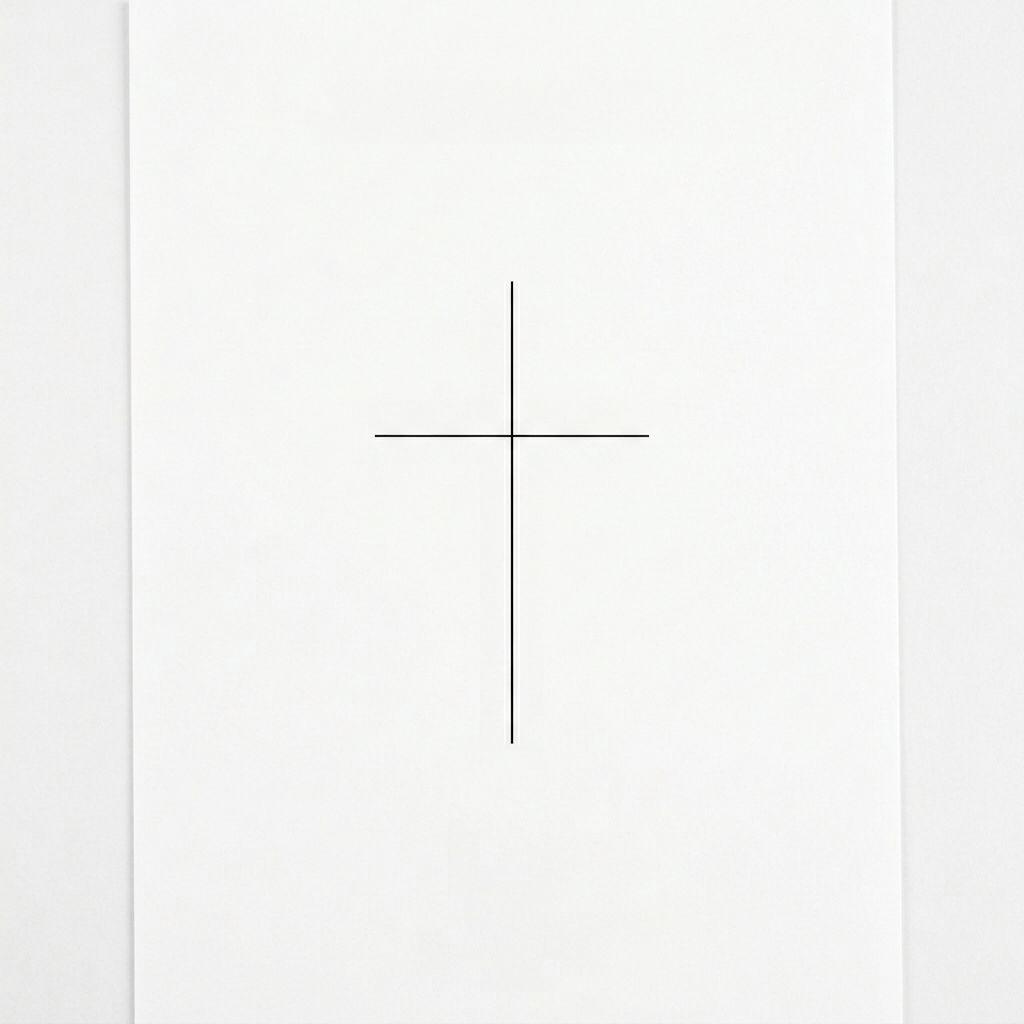 idée tatouage nuque croix minimaliste, design sur fond blanc