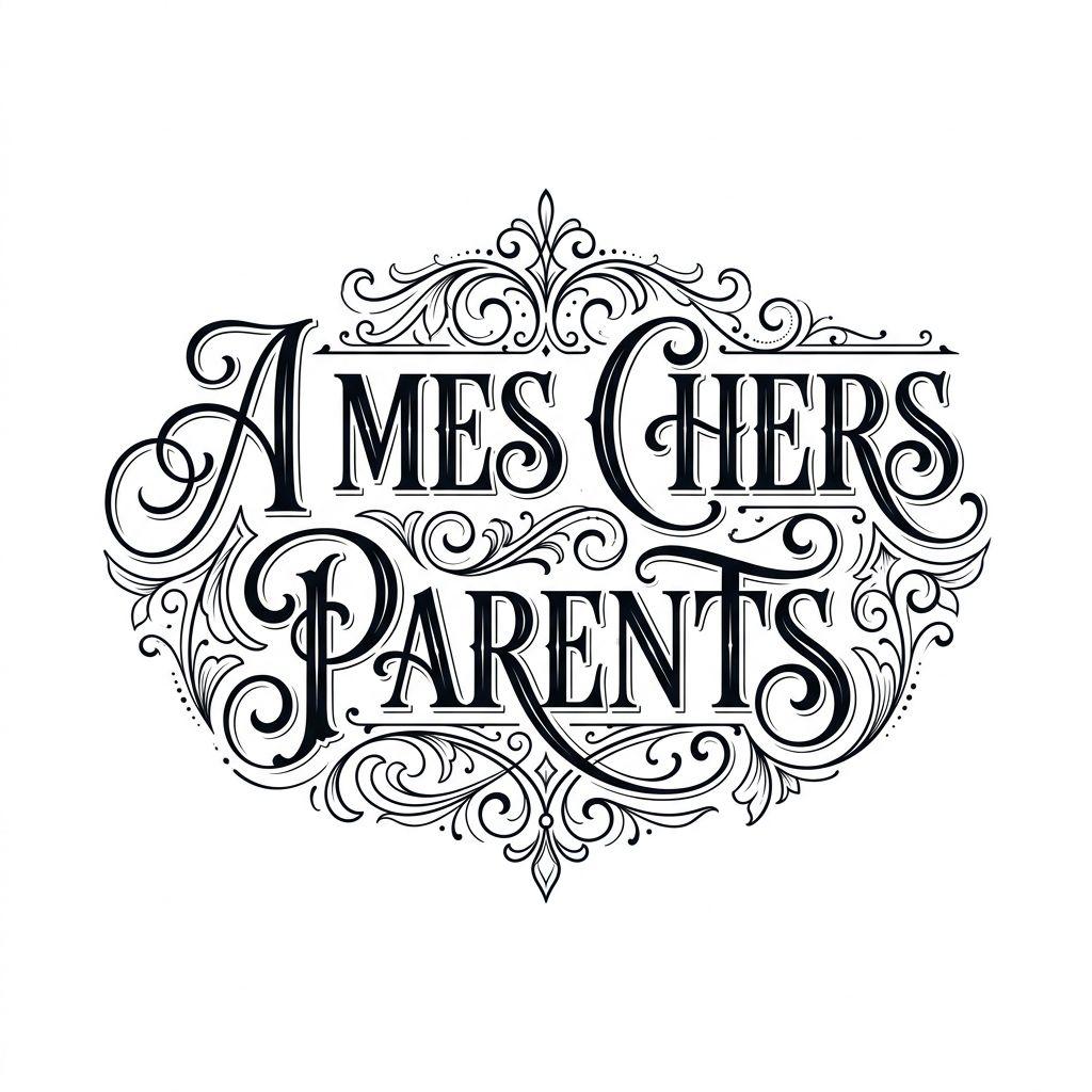 idée tatouage parents citation hommage calligraphie, design sur fond blanc