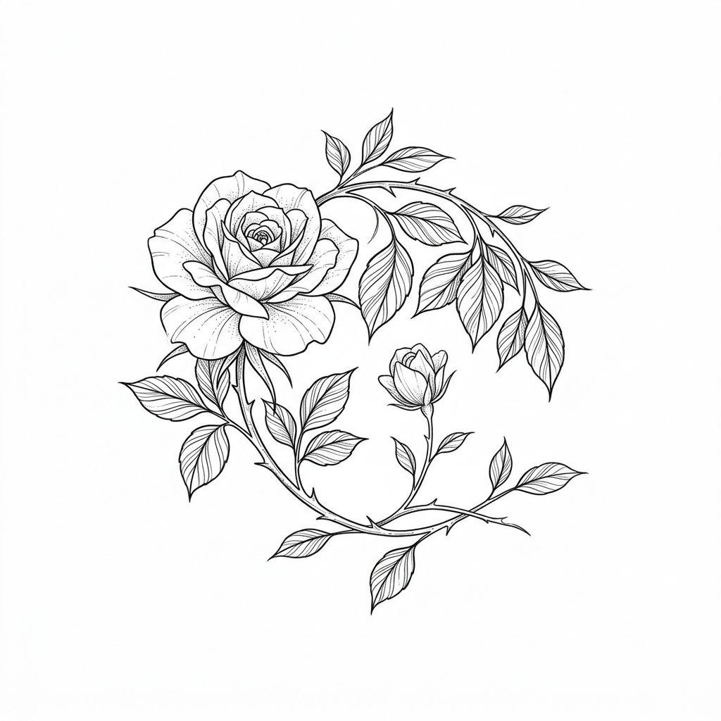 idée tatouage père et fille fleur père et fille, design sur fond blanc