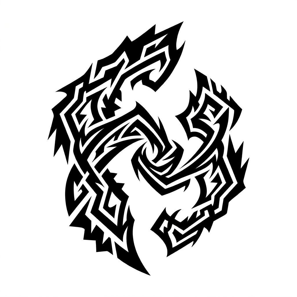 idée tatouage père et fils tribal père-fils, design sur fond blanc