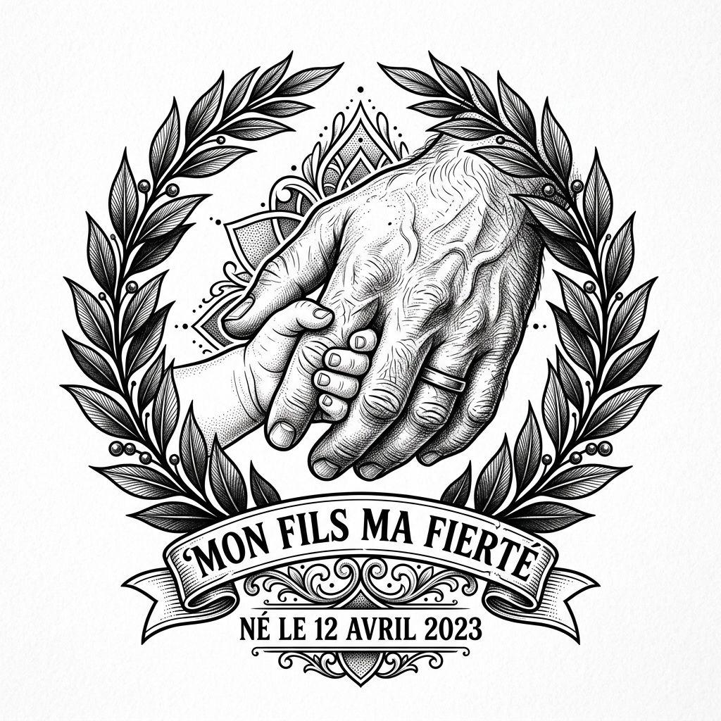 idée tatouage père et fils mon fils ma fierté premium, design sur fond blanc