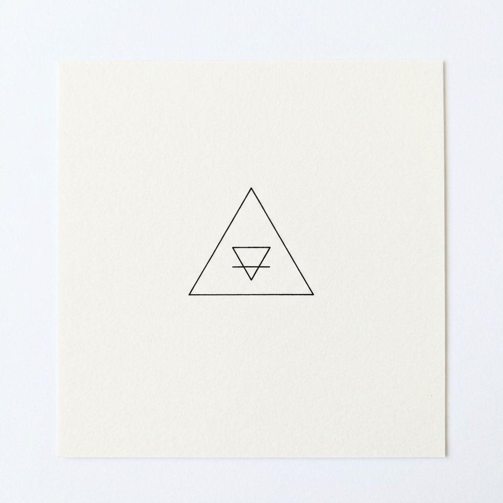 idée tatouage petit triangle équilatéral mini, design sur fond blanc