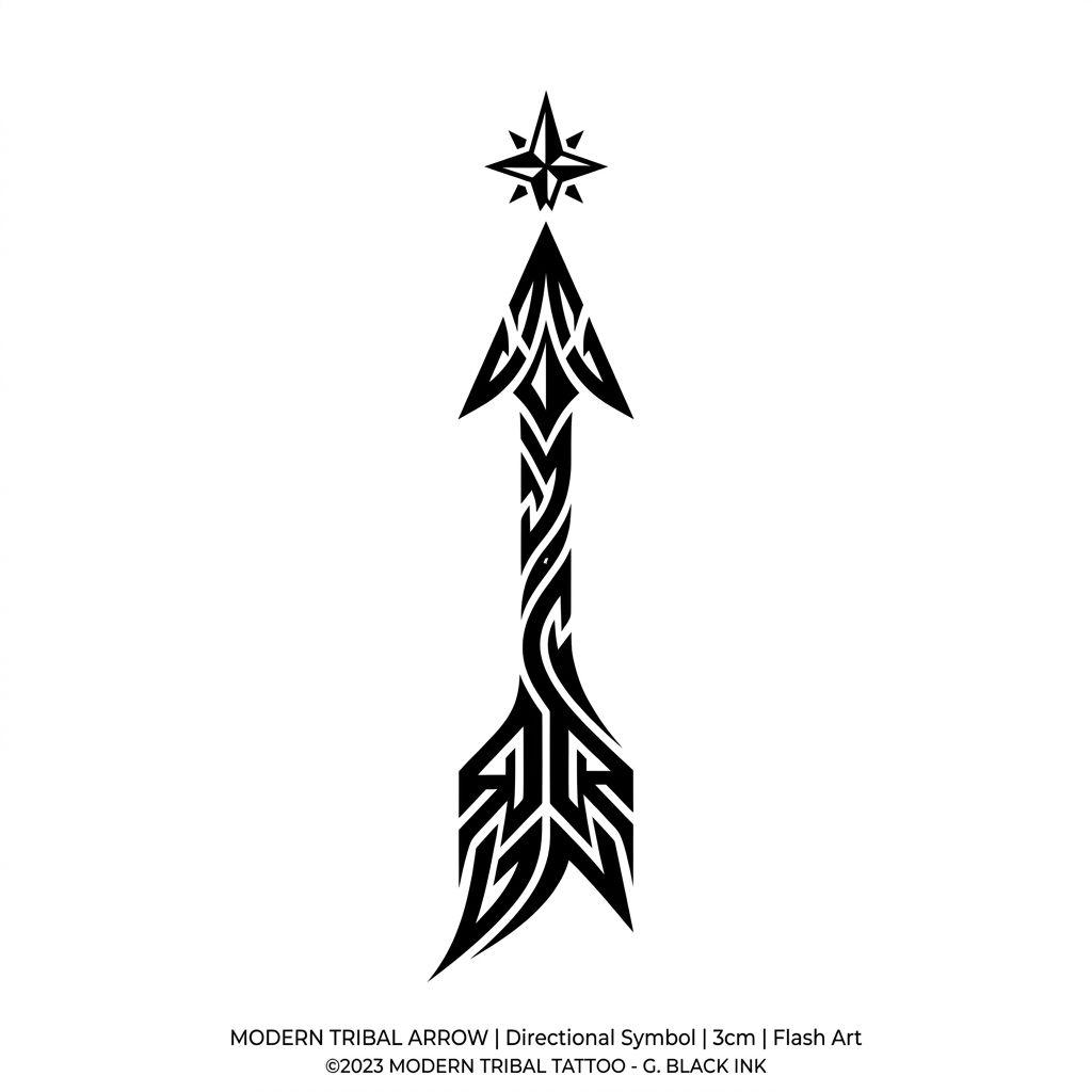 idée tatouage petit mini flèche tribale, design sur fond blanc