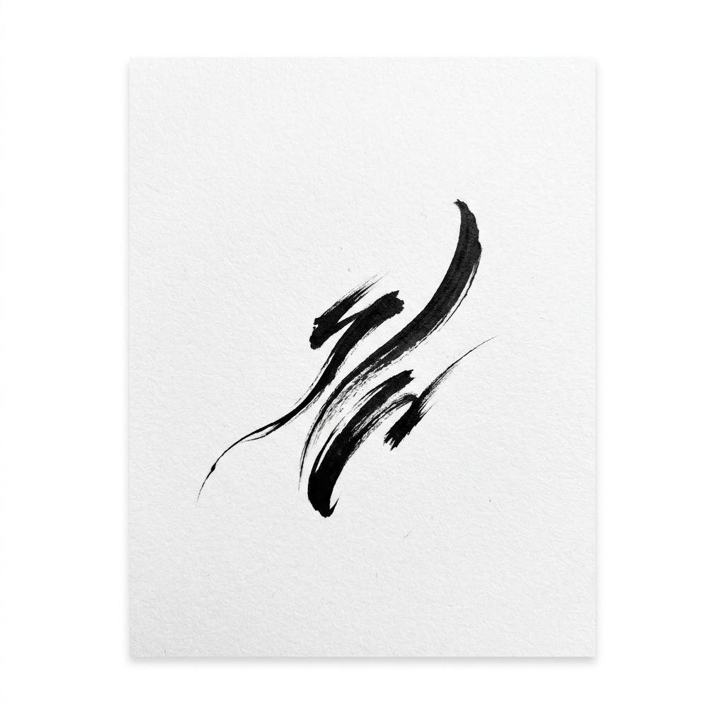idée tatouage petit trait abstrait gestuel, design sur fond blanc