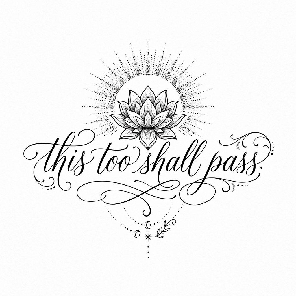 idée tatouage phrase citation spirituelle, design sur fond blanc