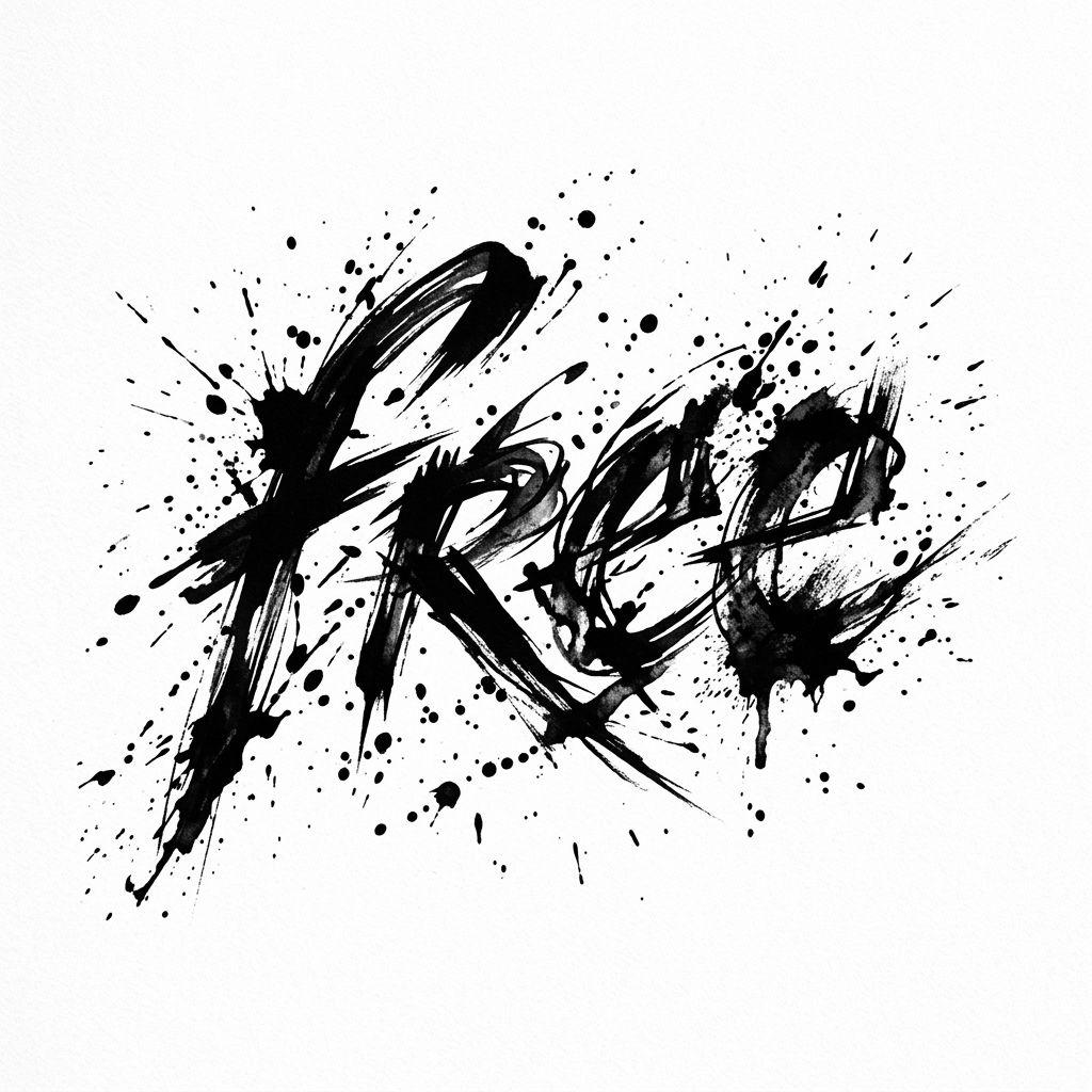 idée tatouage phrase phrase abstraite, design sur fond blanc