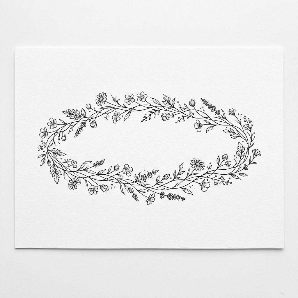 idée tatouage poignet femme bracelet floral fine line, design sur fond blanc