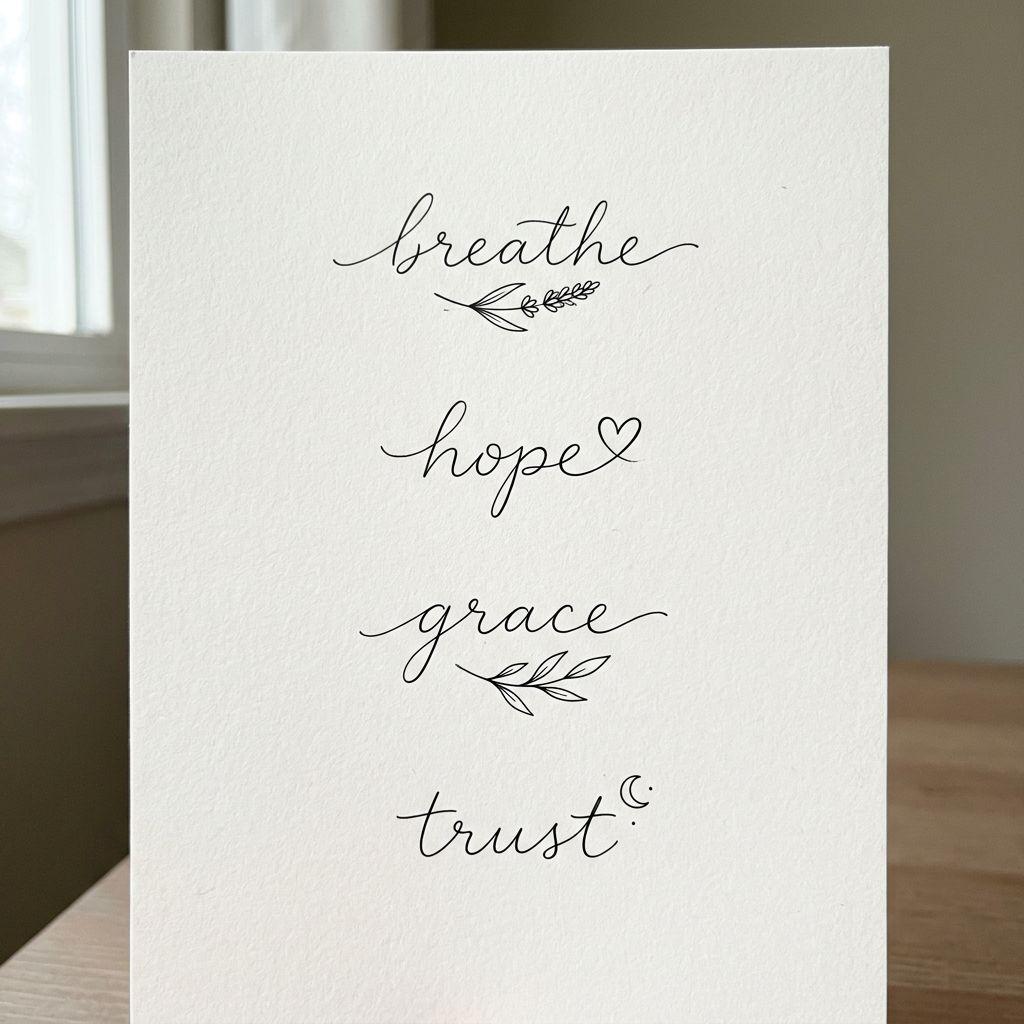 idée tatouage poignet femme mot manuscrit, design sur fond blanc
