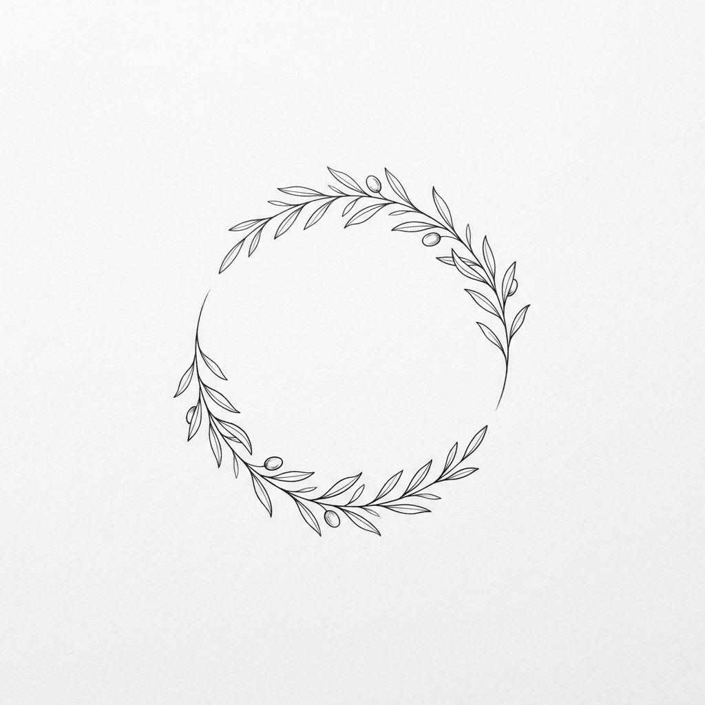 idée tatouage poignet femme branche d'olivier, design sur fond blanc