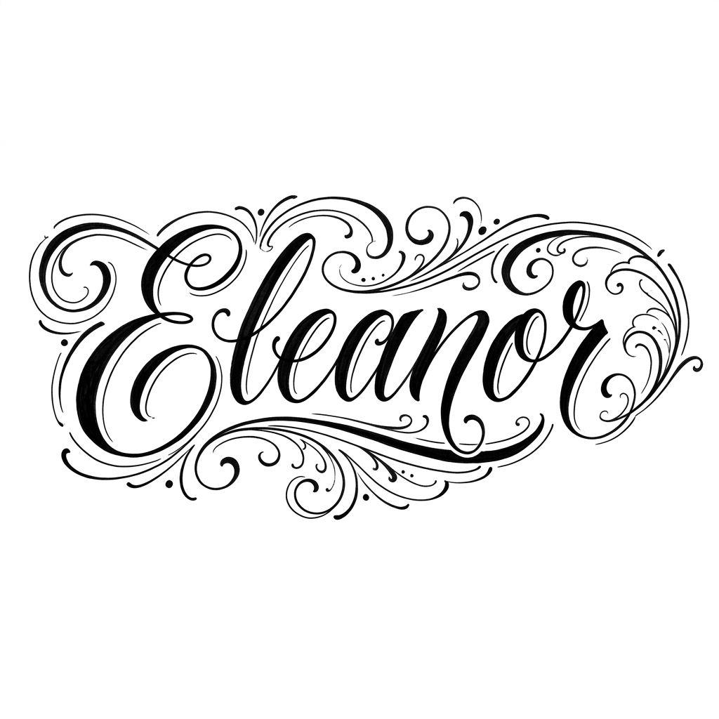 idée tatouage prénom prénom manuscrit élégant, design sur fond blanc