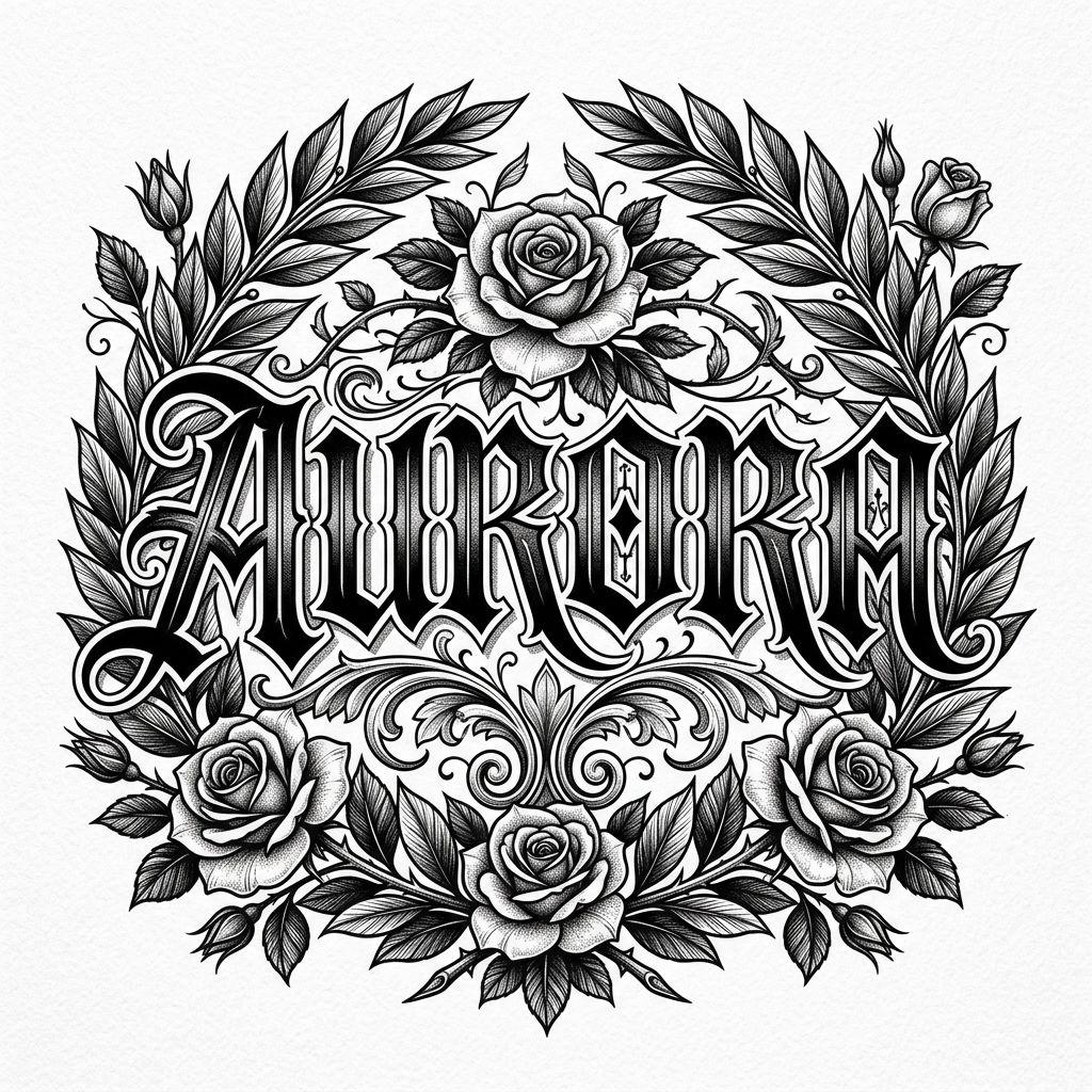 idée tatouage prénom prénom premium artistique, design sur fond blanc