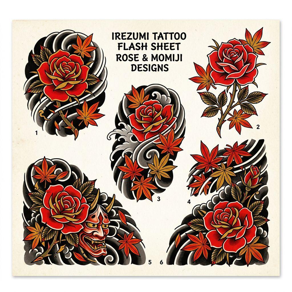 idée tatouage rose rose japonaise, design sur fond blanc