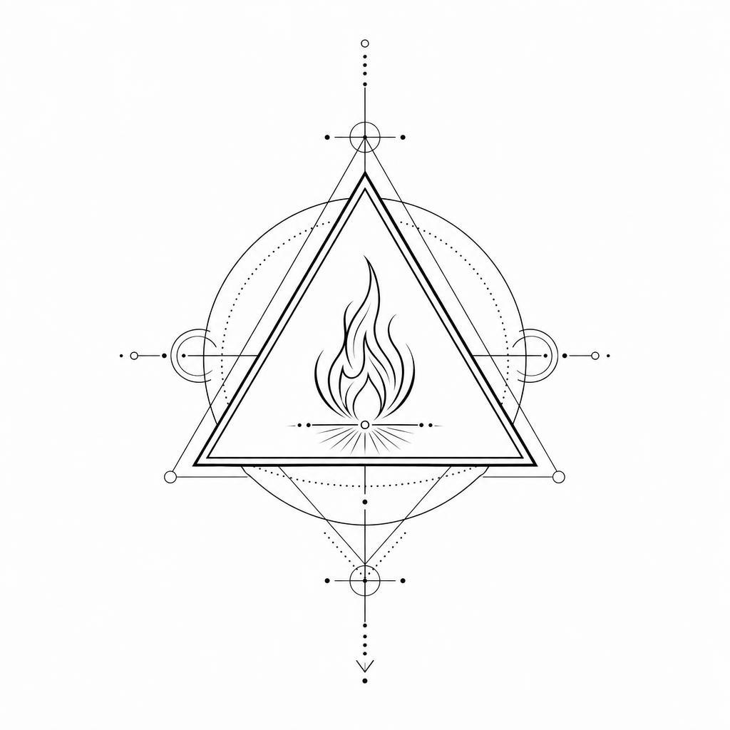 idée tatouage simple triangle mythologique, design sur fond blanc