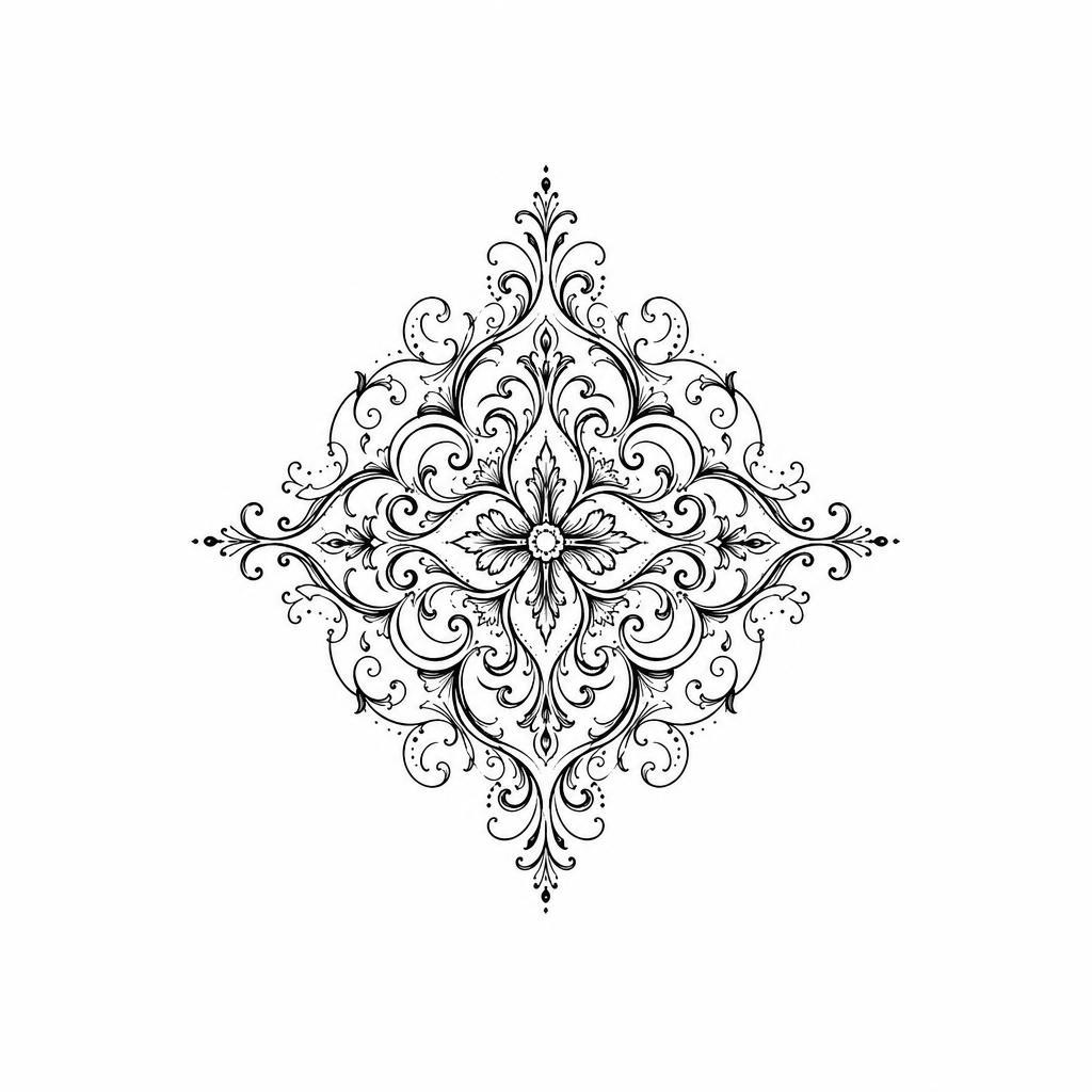 idée tatouage simple mini mandala ornemental, design sur fond blanc