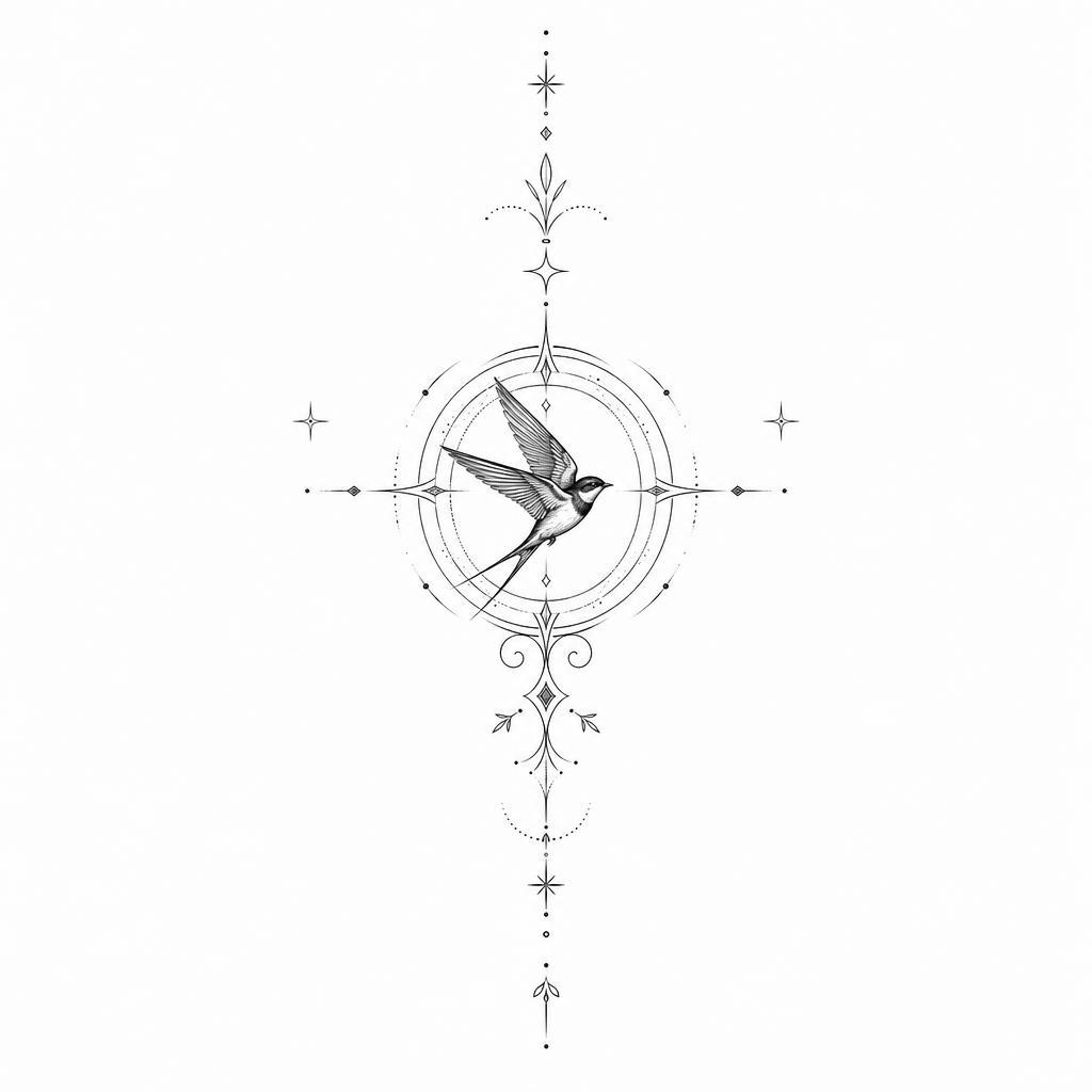 idée tatouage simple composition épurée premium, design sur fond blanc
