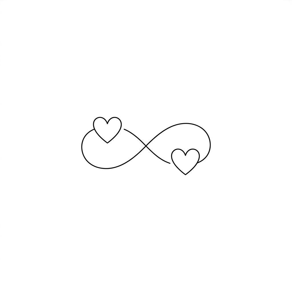 idée tatouage sœurs cœurs sœurs minimalistes, design sur fond blanc