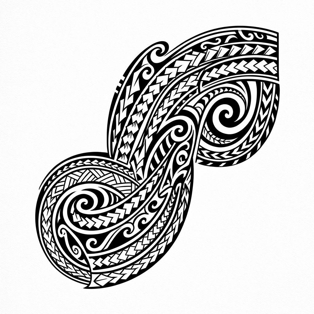 idée tatouage tribal tribal polynésien classique, design sur fond blanc