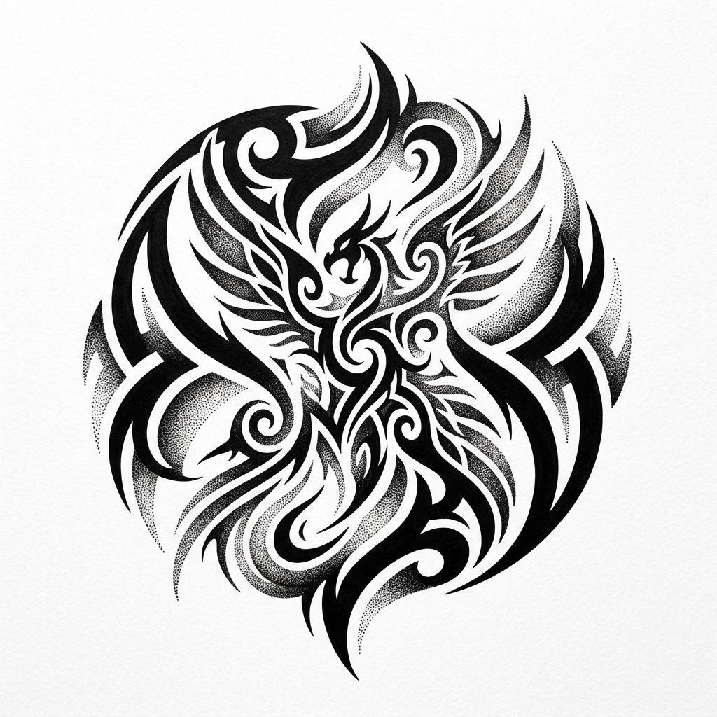 idée tatouage tribal tribal dotwork, design sur fond blanc