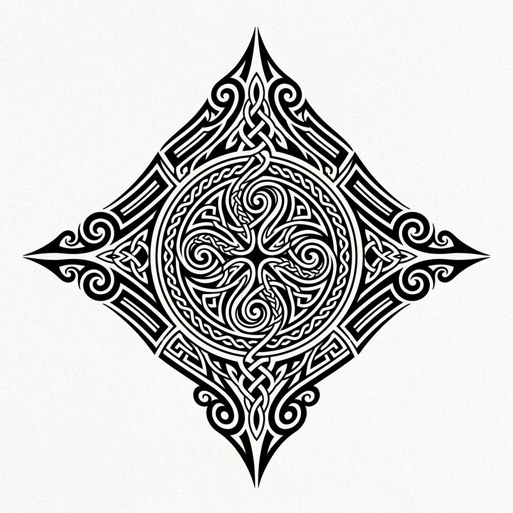 idée tatouage tribal tribal celtique, design sur fond blanc