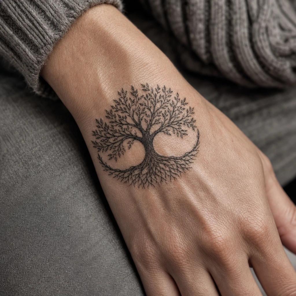 idée tatouage arbre de vie arbres de vie flash, photo réaliste sur peau