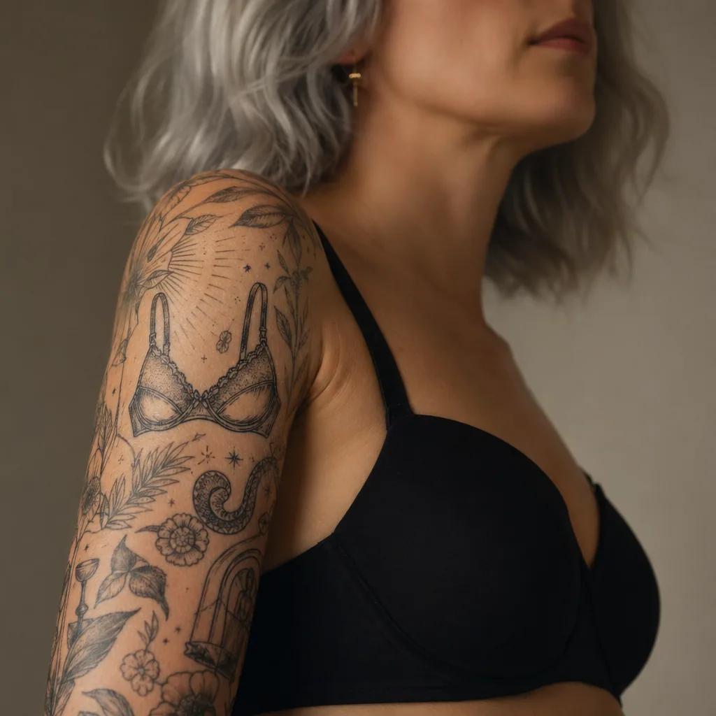 idée tatouage bras patchwork sleeve flash, photo réaliste sur peau