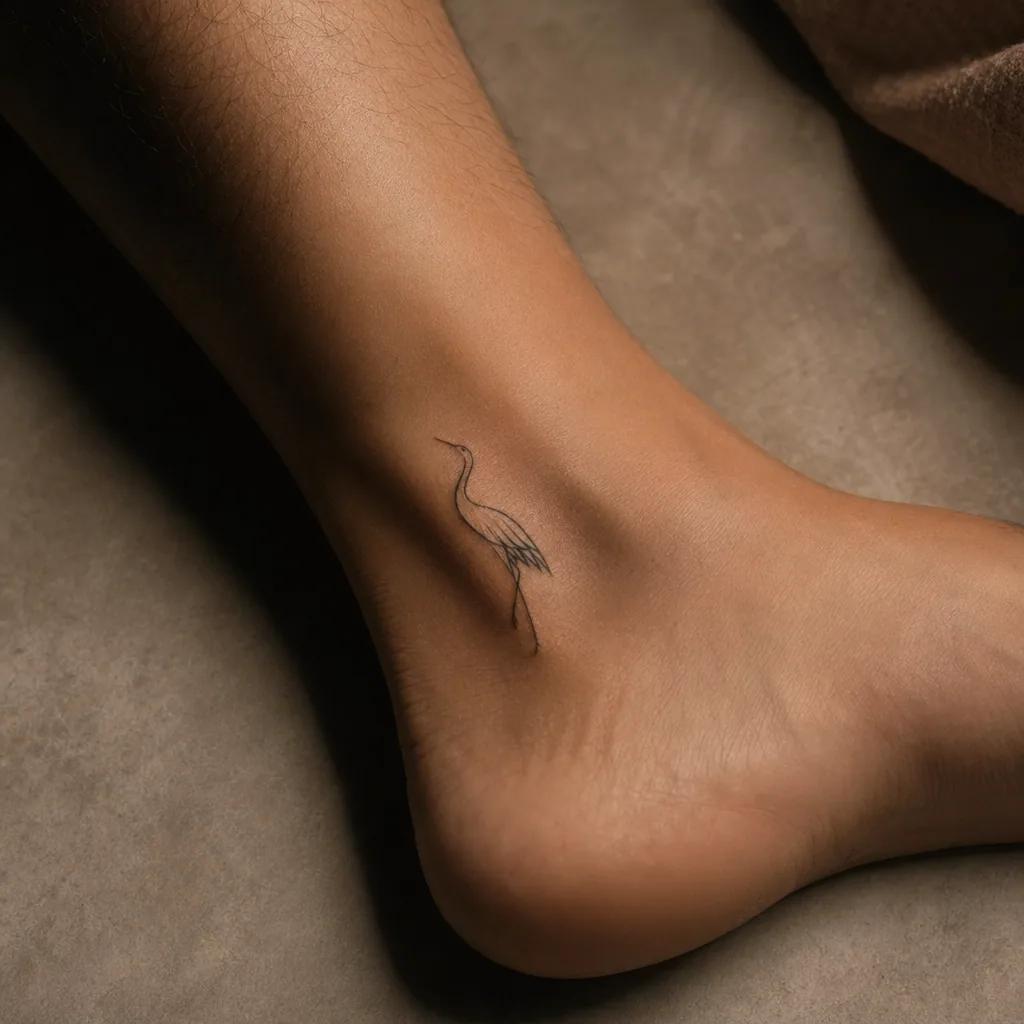 idée tatouage cheville crâne minimaliste, photo réaliste sur peau
