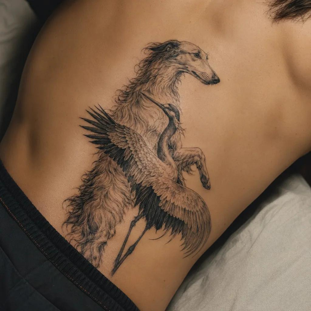idée tatouage chien chien crâne, photo réaliste sur peau
