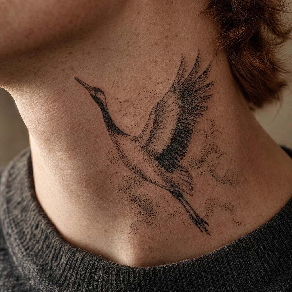 idée tatouage cou homme crâne dotwork, photo réaliste sur peau