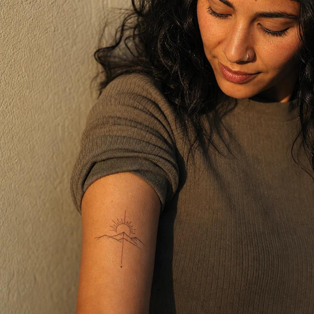 idée tatouage cover recouvrement minimaliste léger, photo réaliste sur peau