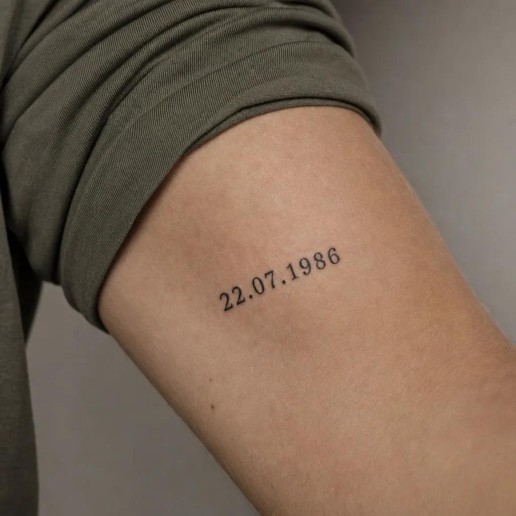 idée tatouage date de naissance date réaliste 3d, photo réaliste sur peau