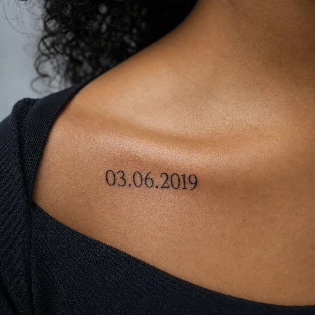 idée tatouage date de naissance date néo-traditionnelle, photo réaliste sur peau