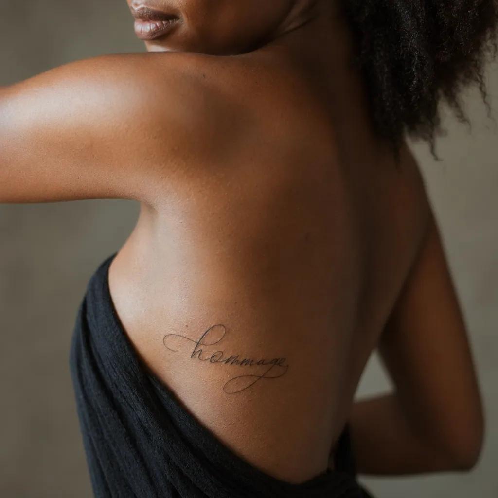 idée tatouage deuil lettrage prénom hommage, photo réaliste sur peau