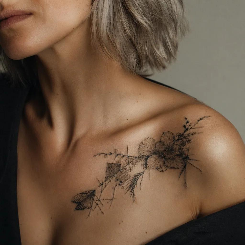 idée tatouage deuil patchwork hommage, photo réaliste sur peau