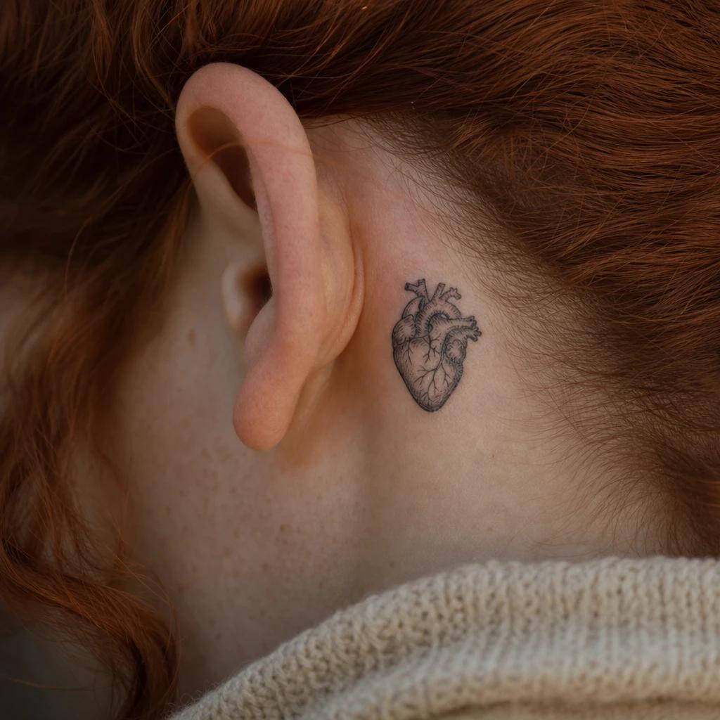 idée tatouage discret femme cœur intérieur du bras, photo réaliste sur peau