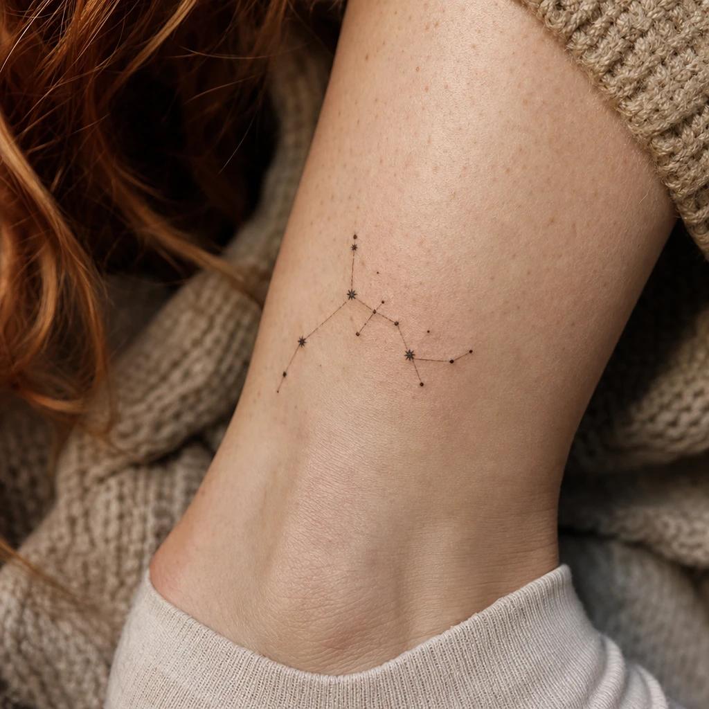 idée tatouage discret femme constellation discrète, photo réaliste sur peau