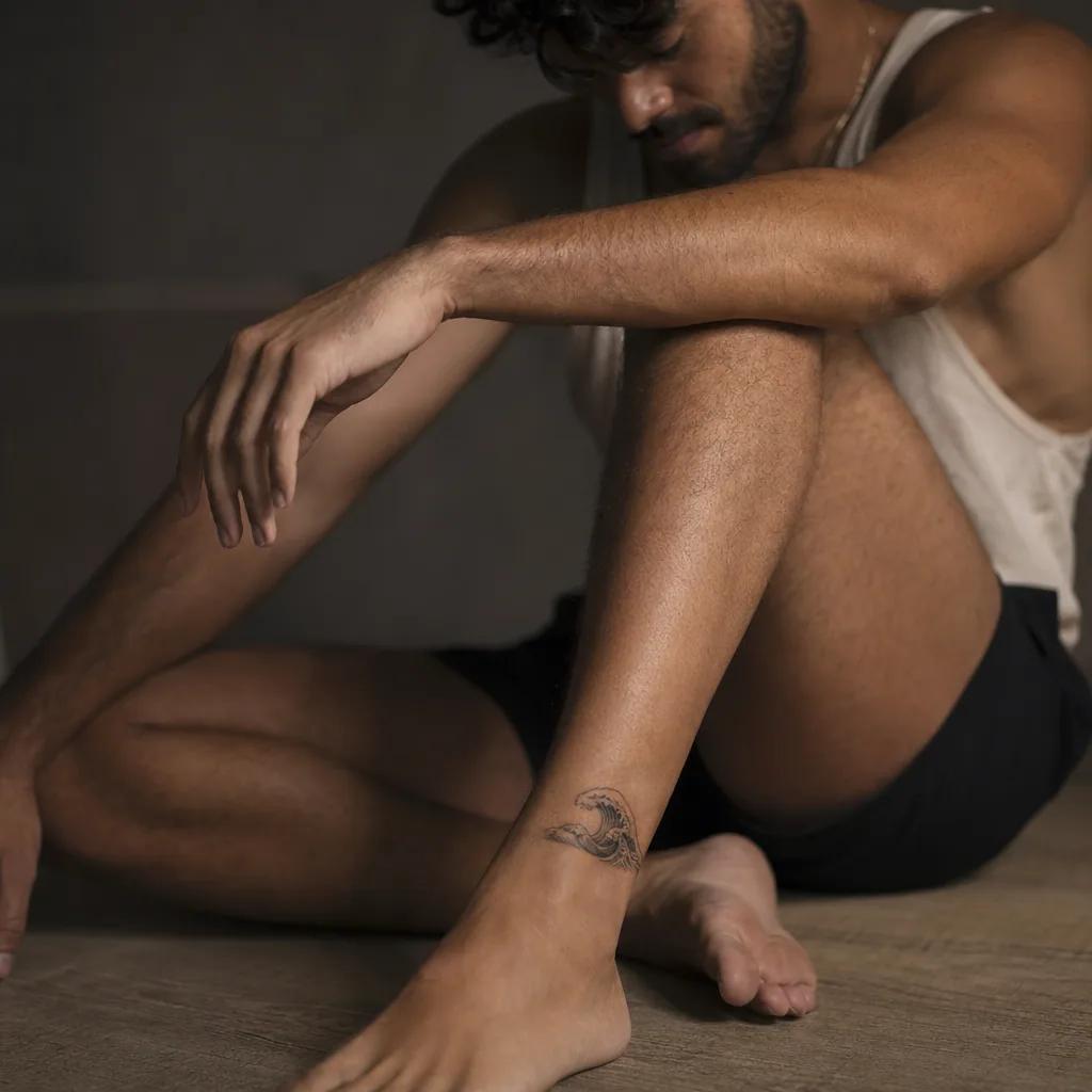 idée tatouage discret homme petit kanji japonais, photo réaliste sur peau