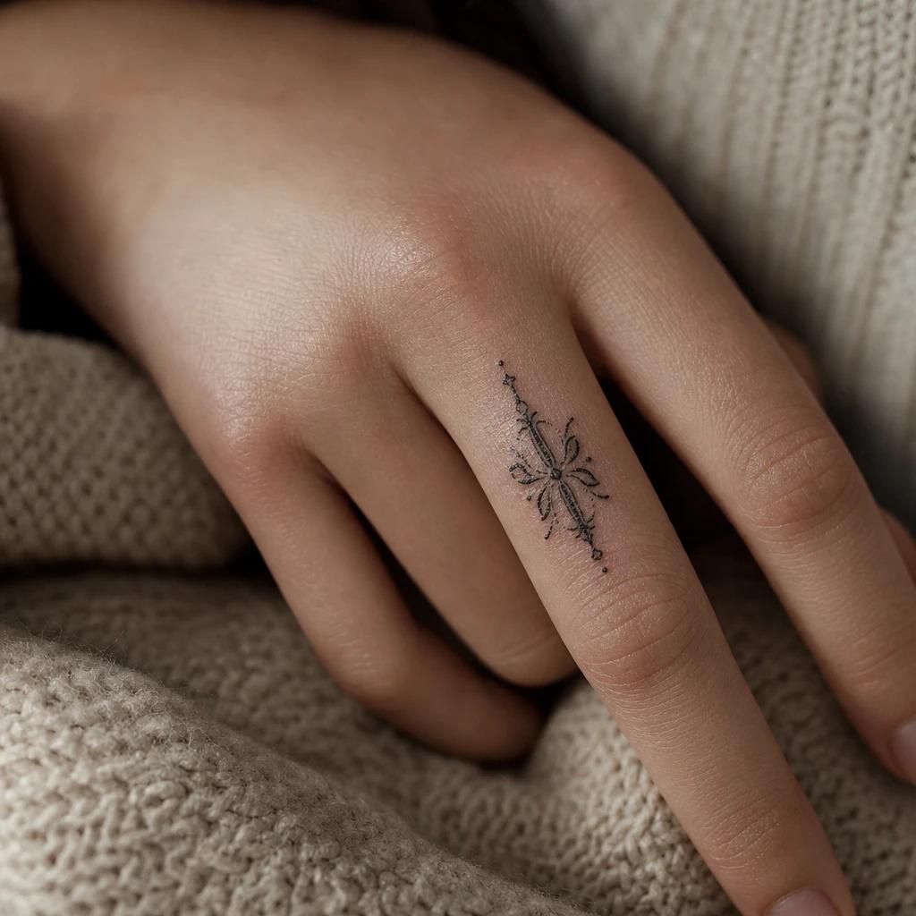 idée tatouage doigt femme mot court phalange, photo réaliste sur peau