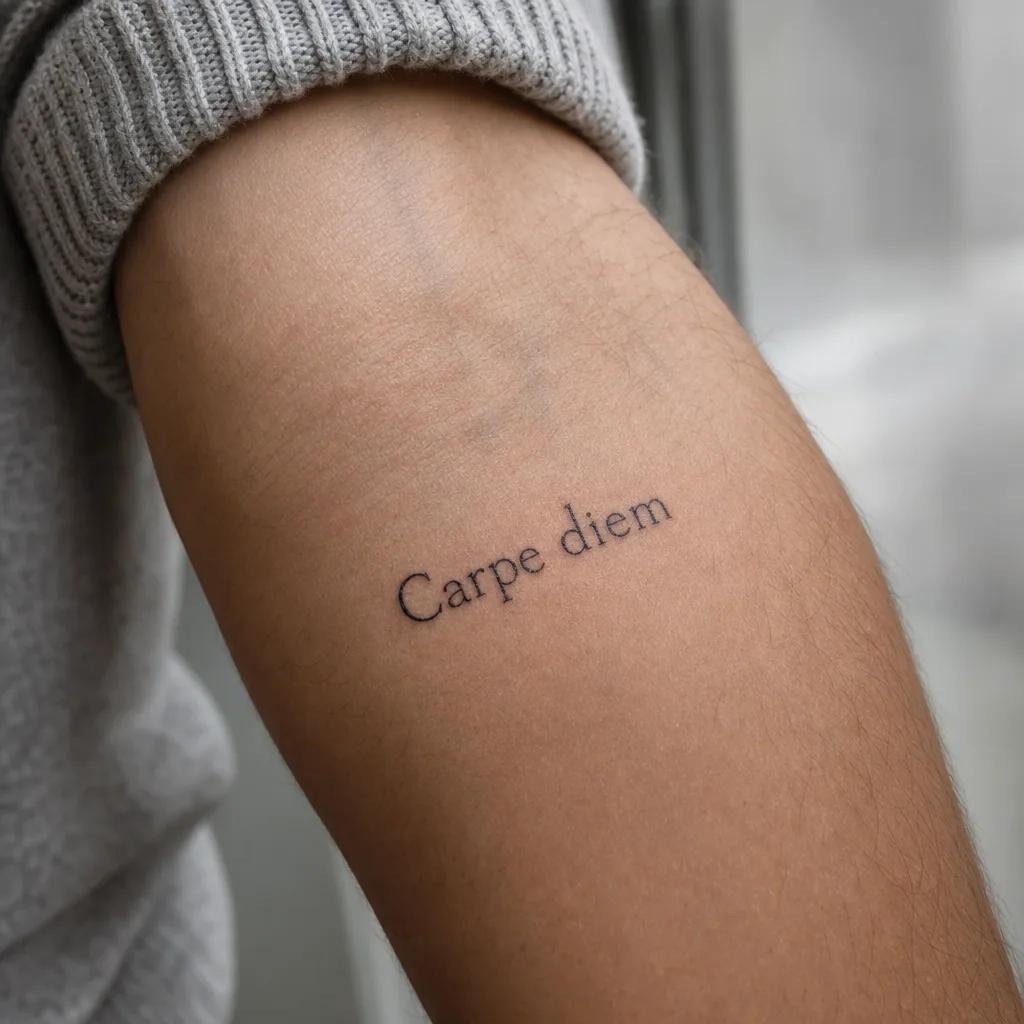 idée tatouage écriture écriture single-line minimaliste, photo réaliste sur peau