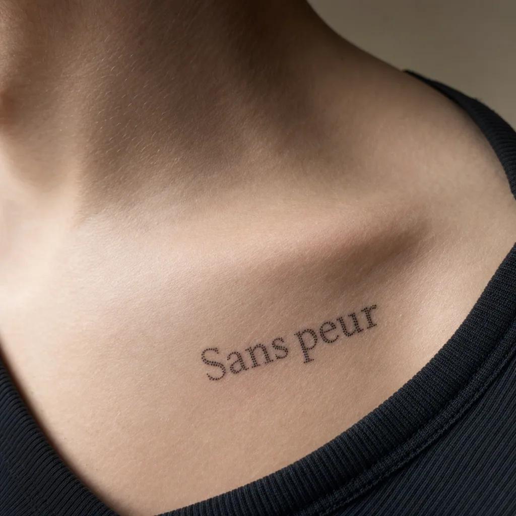 idée tatouage écriture lettrage dotwork pointillé, photo réaliste sur peau