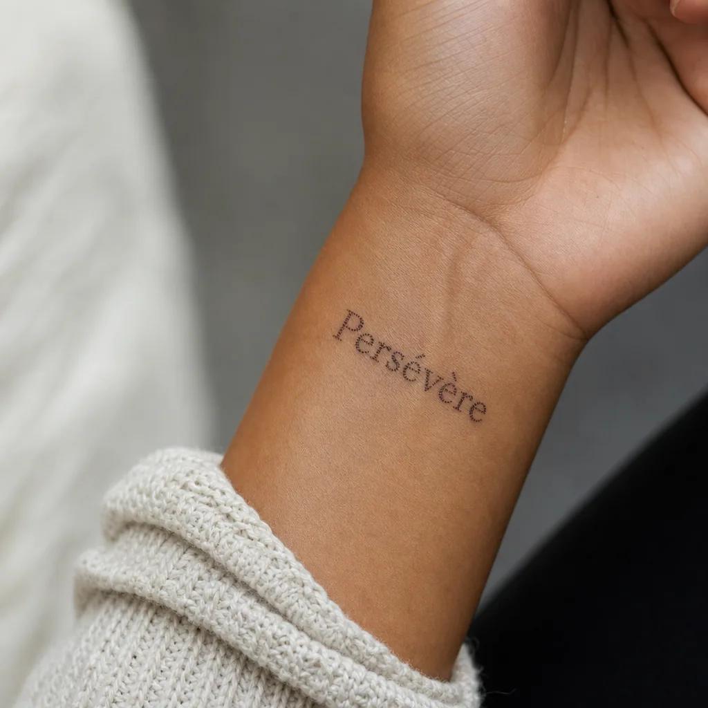 idée tatouage écriture lettrage dotwork pointillé, photo réaliste sur peau