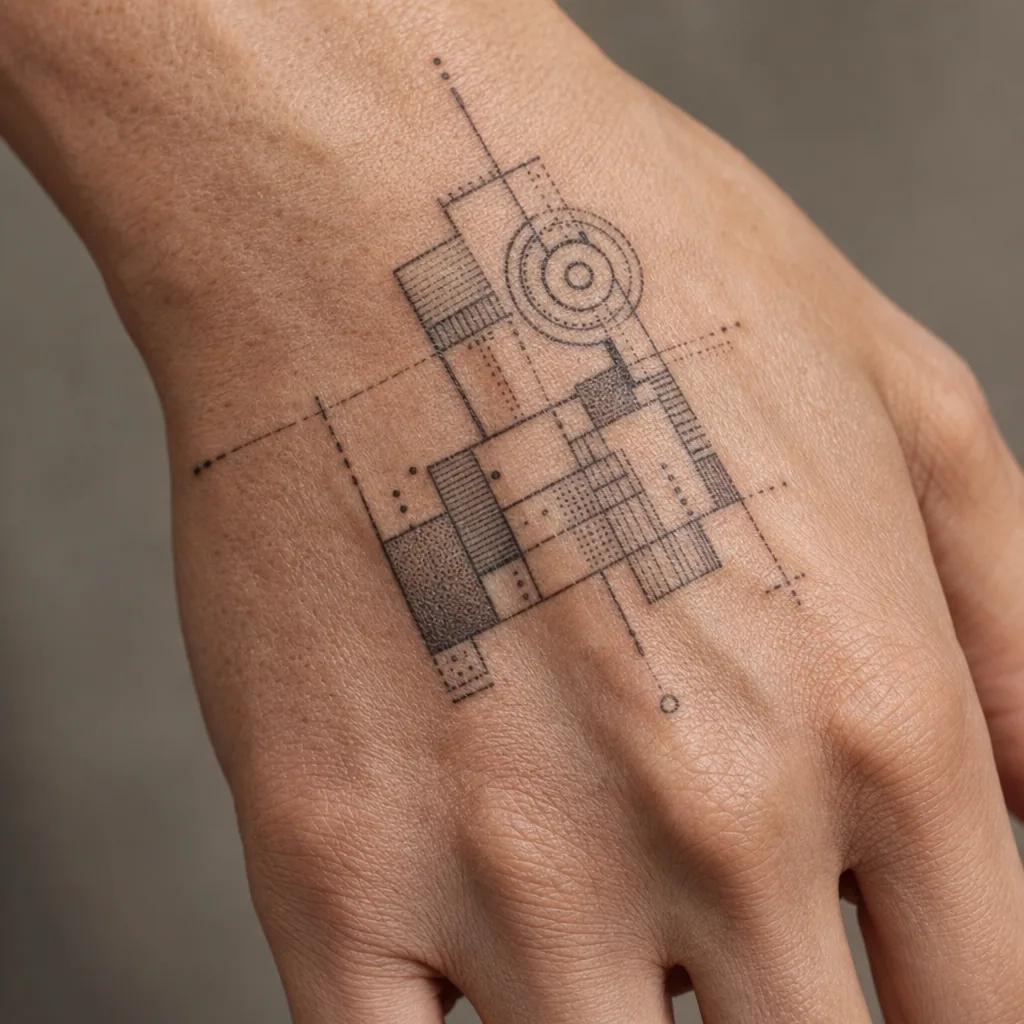 idée tatouage emplacement patchwork emplacements, photo réaliste sur peau