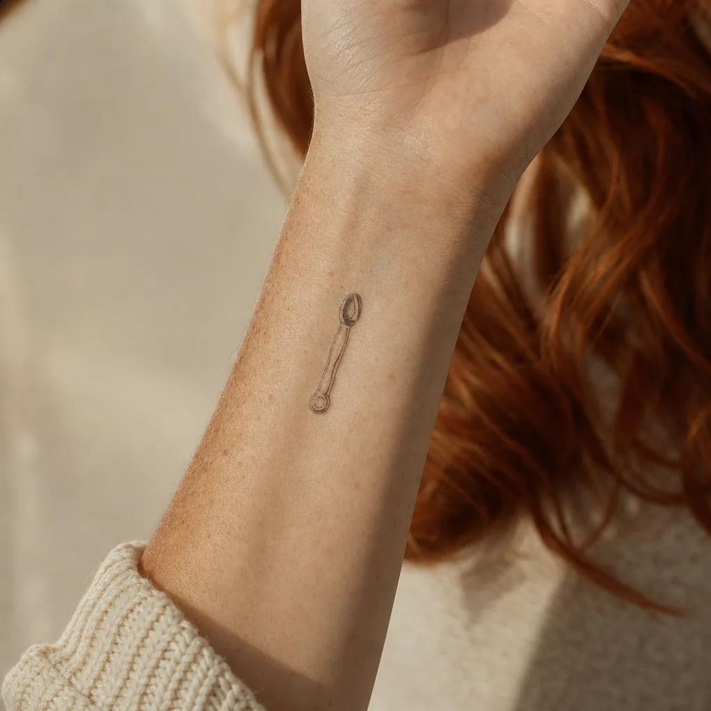 idée tatouage femme discret micro-réalisme objet intime, photo réaliste sur peau