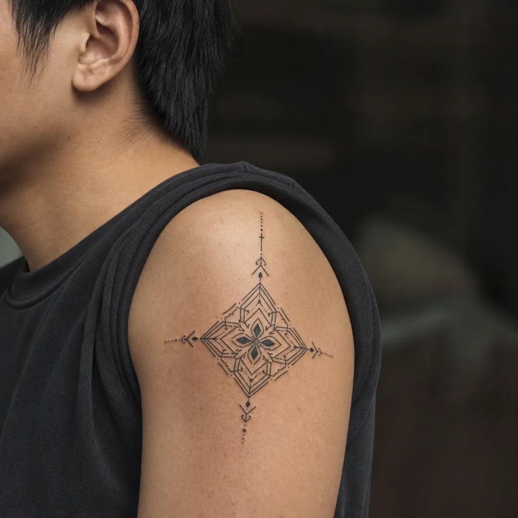 idée tatouage flash flash géométrique structuré, photo réaliste sur peau