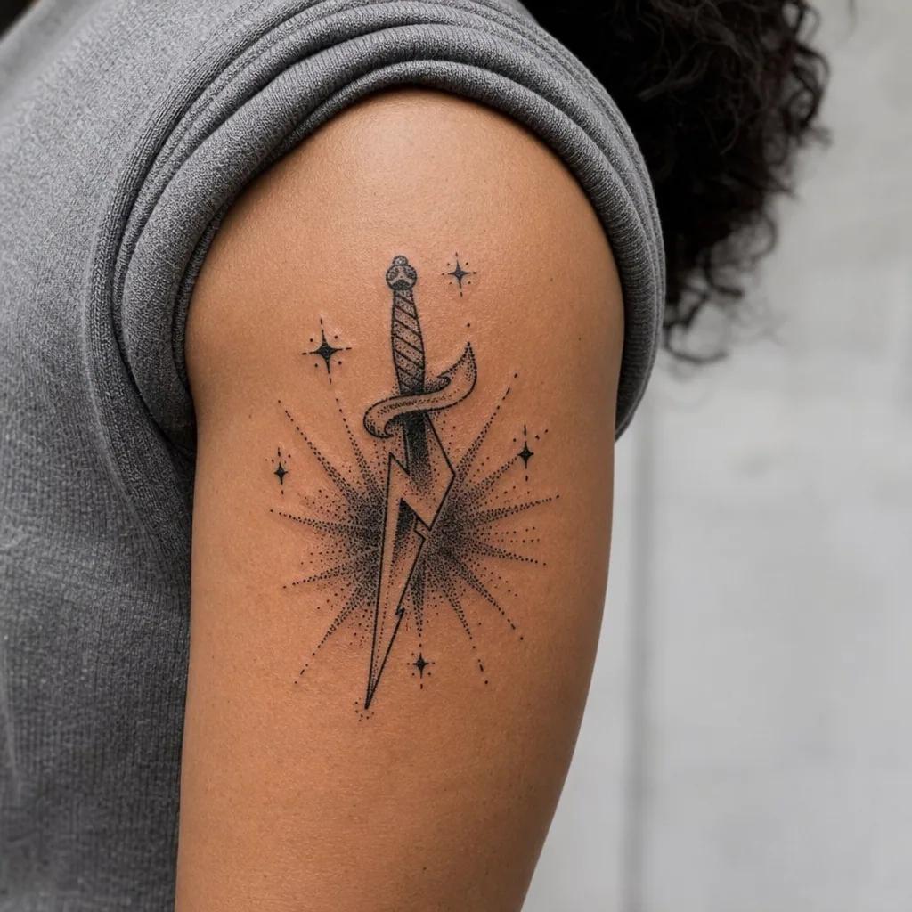 idée tatouage flash flash dotwork pointillé, photo réaliste sur peau