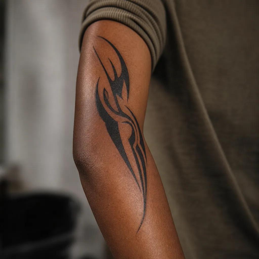 idée tatouage flash flash tribal moderne, photo réaliste sur peau