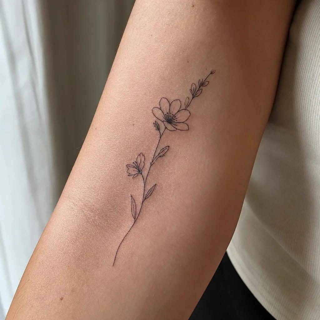 Fleur stylisée à l'avant-bras