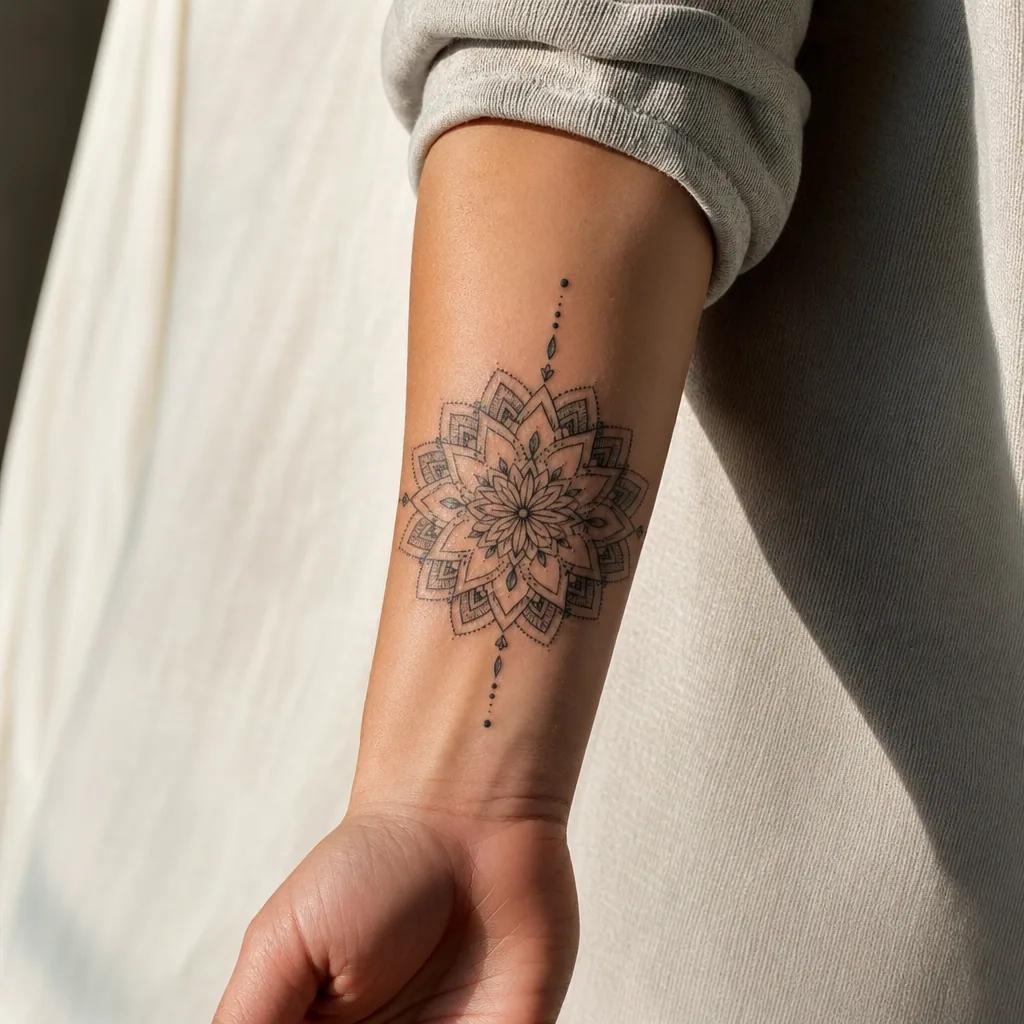 idée tatouage frère et sœur mandala siblings ornemental, photo réaliste sur peau