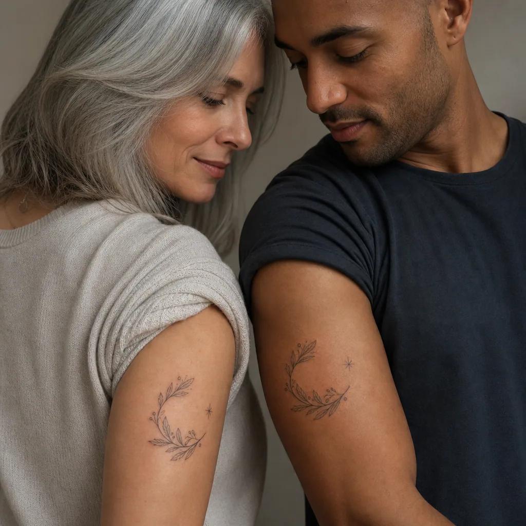 idée tatouage frère et sœur mains illustratives premium, photo réaliste sur peau